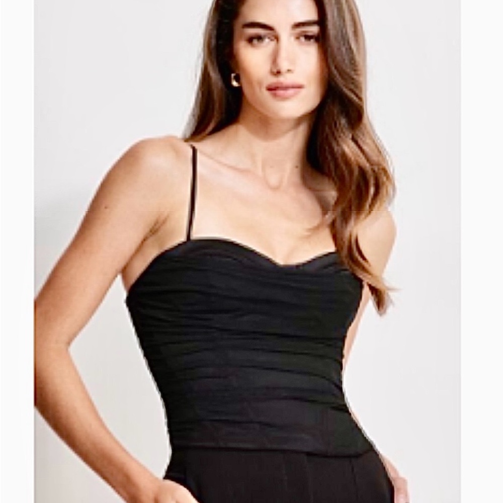 NWT Dynamite bustier corset top in jet black- removable straps- size XL